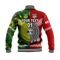 (Custom Personalised) Mate Ma'a Tonga Ngatu And Australia Kangaroos Aboriginal Baseball Jacket Rugby Together LT8 - Polynesian Pride