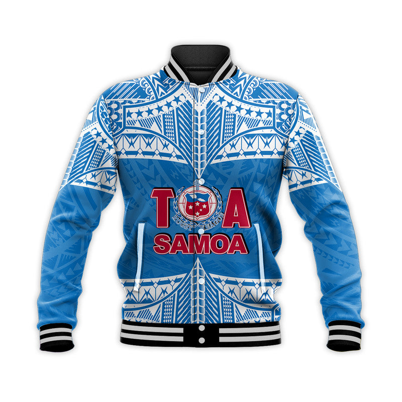 Toa Samoa Rugby Baseball Jacket Blue Sky LT6 Unisex Blue - Polynesian Pride