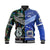 (Custom Personalised) Samoa And New Zealand Baseball Jacket Together - Paua Shell LT8 Unisex Blue - Polynesian Pride