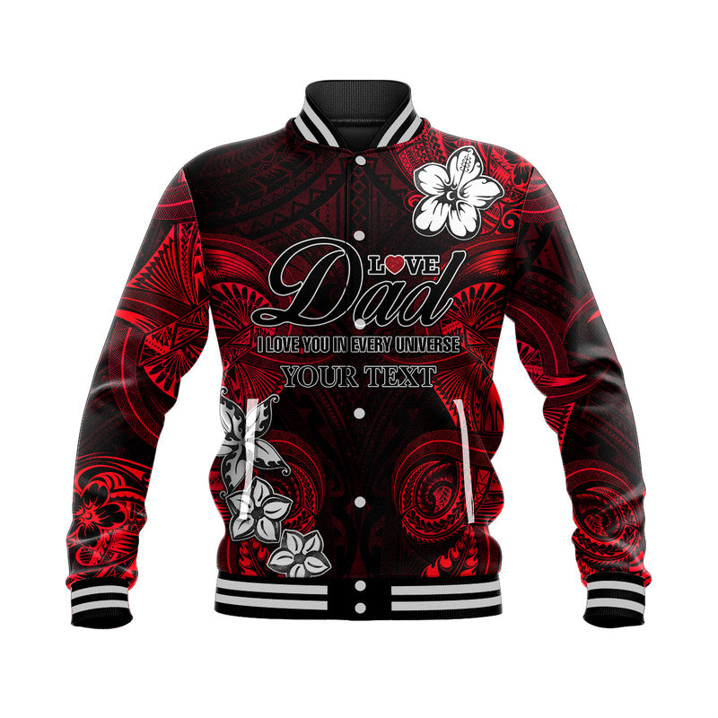 (Custom Personalised) Polynesian Fathers Day Baseball Jacket I Love You In Every Universe - Red LT8 Unisex Red - Polynesian Pride