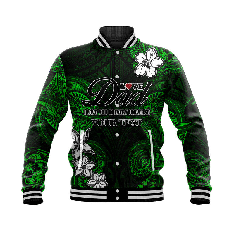 (Custom Personalised) Polynesian Fathers Day Baseball Jacket I Love You In Every Universe - Green LT8 Unisex Green - Polynesian Pride