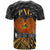 Papua New Guinea T Shirt Custom Gold Polynesian Patterns With Bamboo - Polynesian Pride