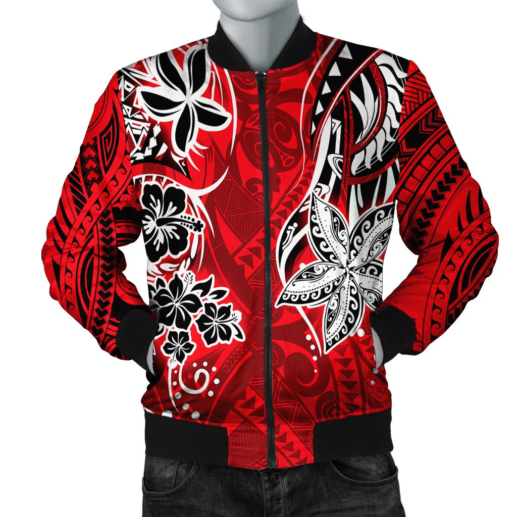 Polynesian Simple Hawaii Bomber Jacket - AH Red Unisex - Polynesian Pride