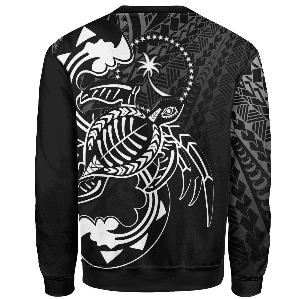Chuuk State Sweatshirt - Turtle With Polynesian Waves - Polynesian Pride