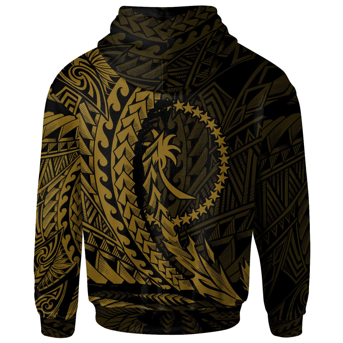 Chuuk State Zip Hoodie Gold Wings Style - Polynesian Pride