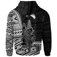 New Caledonia Islands Zip Hoodie Hienghene Seal of New Caledonia Polynesian Patterns - Polynesian Pride