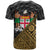 Fiji T Shirt Custom Gold Tapa Patterns With Bamboo - Polynesian Pride