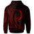 Pohnpei State Zip Hoodie Red Custom Wings Style - Polynesian Pride