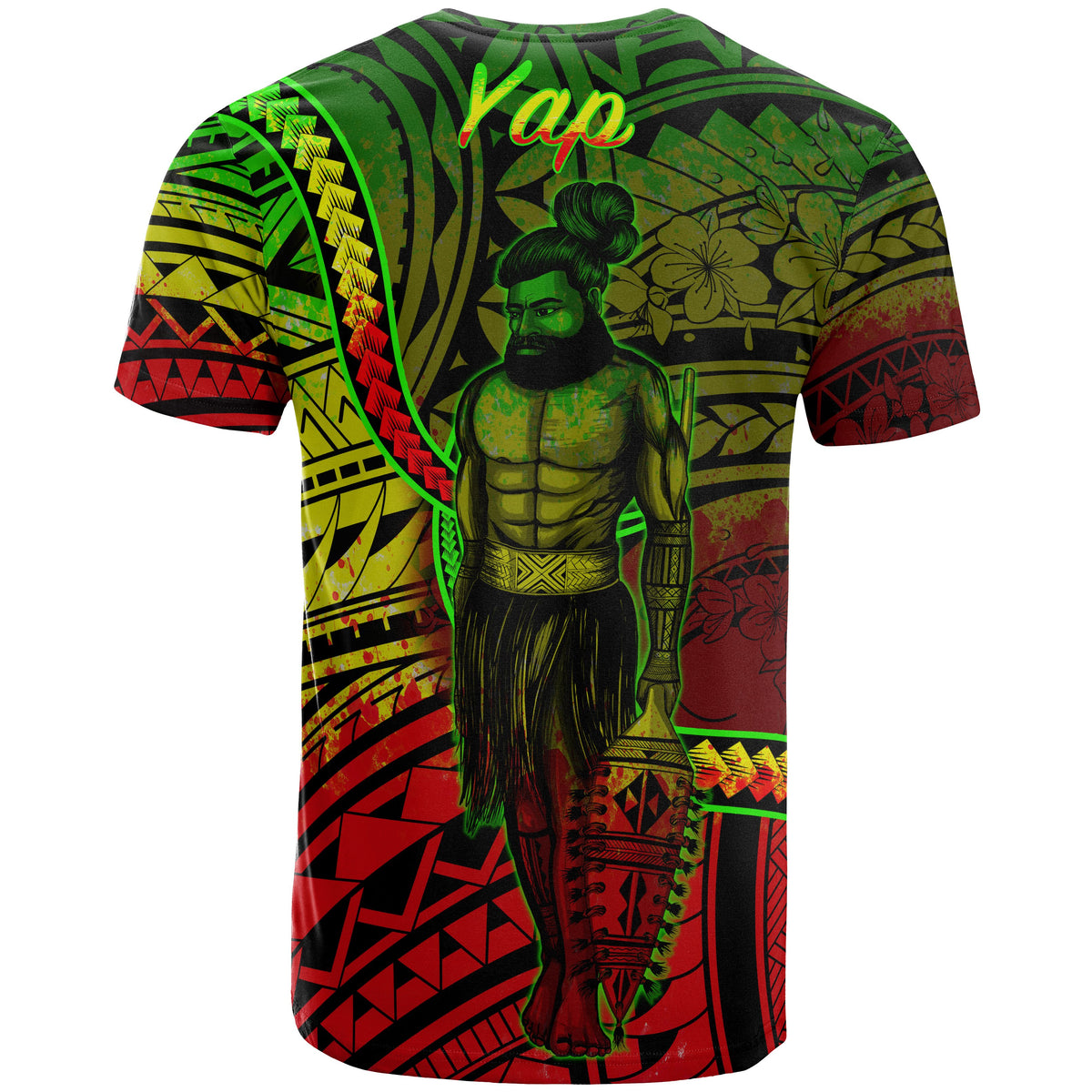 Yap State T Shirt Seal of Yap State Polynesian Reggae Patterns - Polynesian Pride