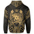 Tonga Zip Hoodie Tonga Seal Gold Tribal Patterns - Polynesian Pride