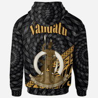 Vanuatu Hoodie Gold Polynesian Patterns With Bamboo - Polynesian Pride