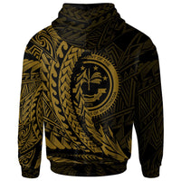 Federated States of Micronesia Zip Hoodie Gold Custom Wings Style - Polynesian Pride