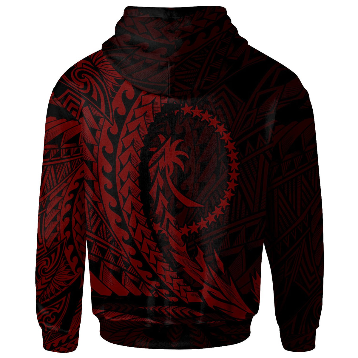 Chuuk State Hoodie Red Custom Wings Style - Polynesian Pride