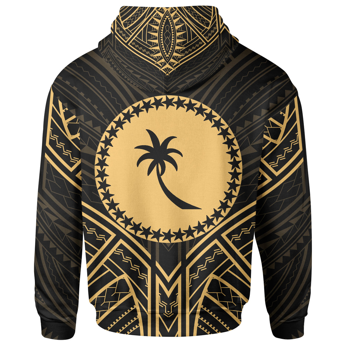Chuuk State Hoodie Chuuk State Seal Gold Tribal Patterns - Polynesian Pride