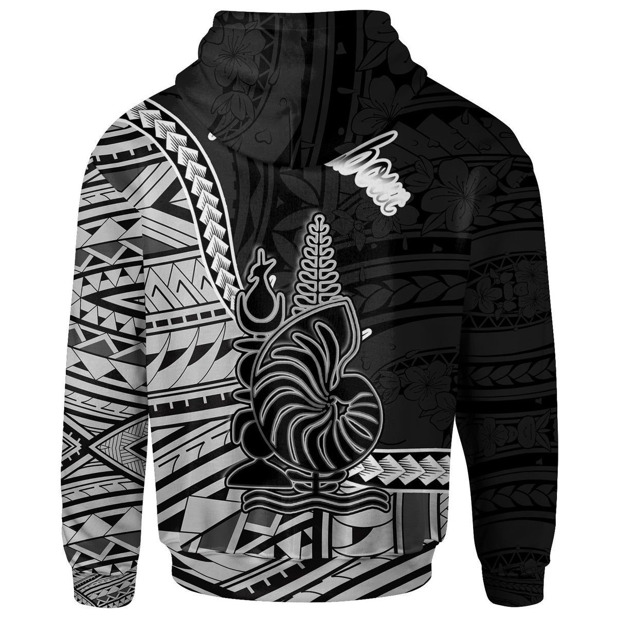 New Caledonia Islands Hoodie Pouembout Seal of New Caledonia Polynesian Patterns - Polynesian Pride