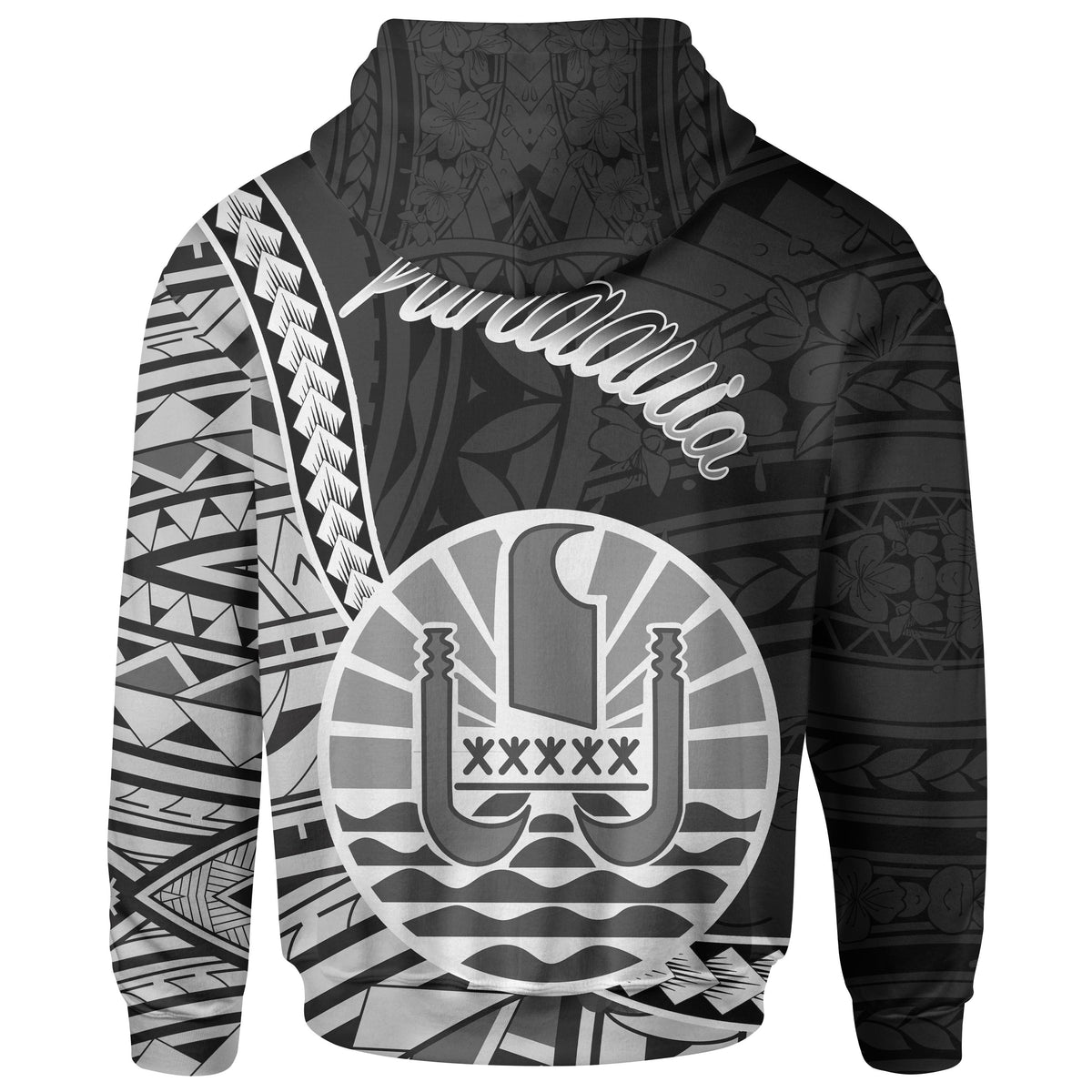 French Polynesia Zip Hoodie Punaauia Seal of French Polynesia Polynesian Patterns - Polynesian Pride