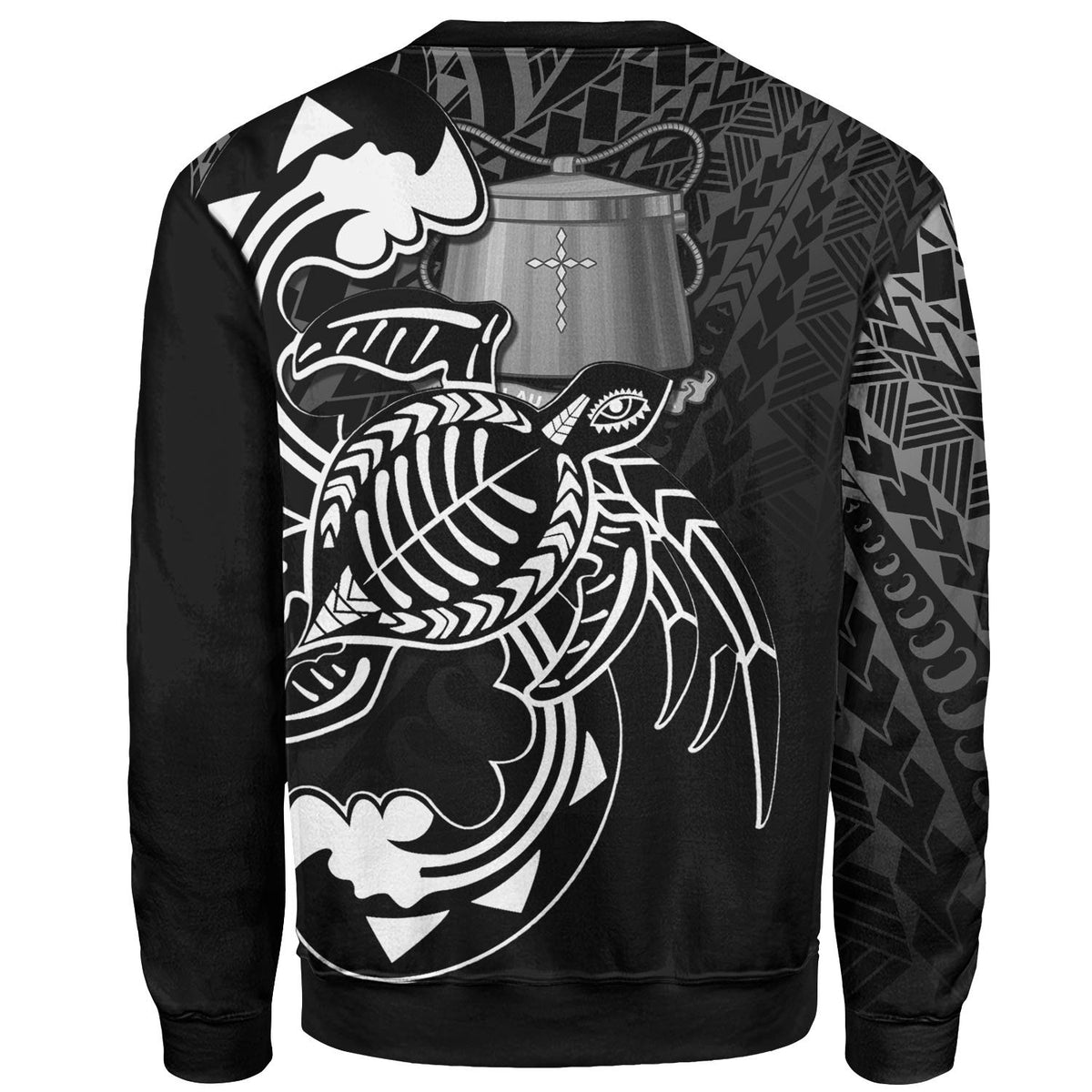 Tokelau Sweatshirt - Turtle With Polynesian Waves - Polynesian Pride