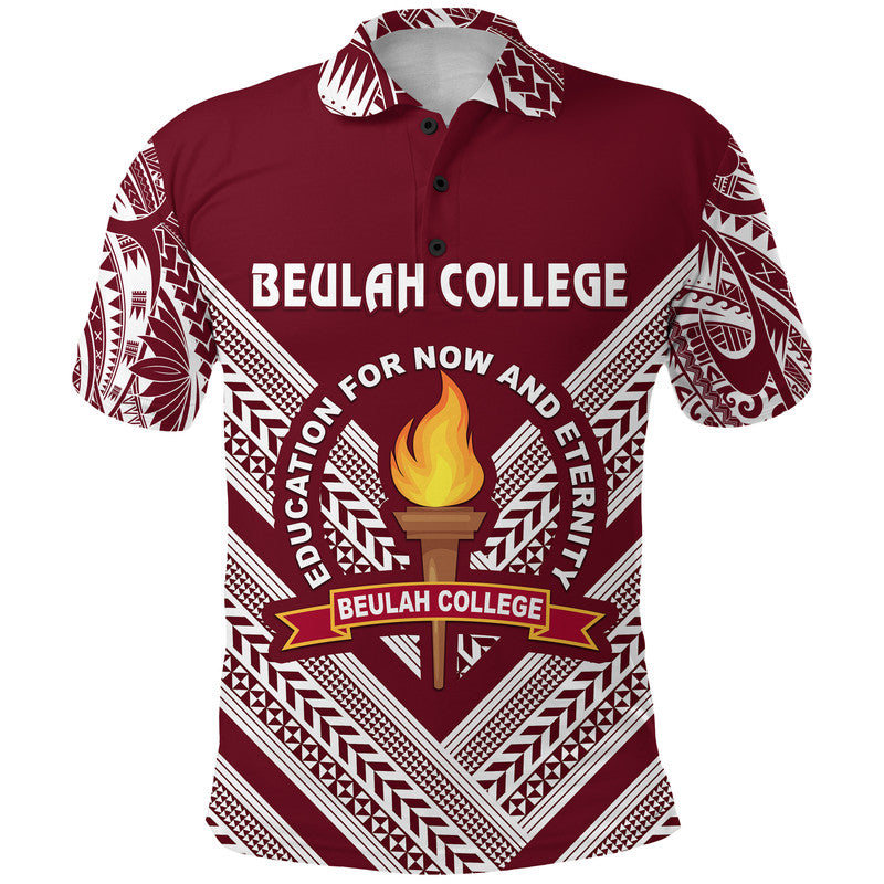 Tonga Beulah College Polo Shirt Creative Style LT8 Burgundy - Polynesian Pride