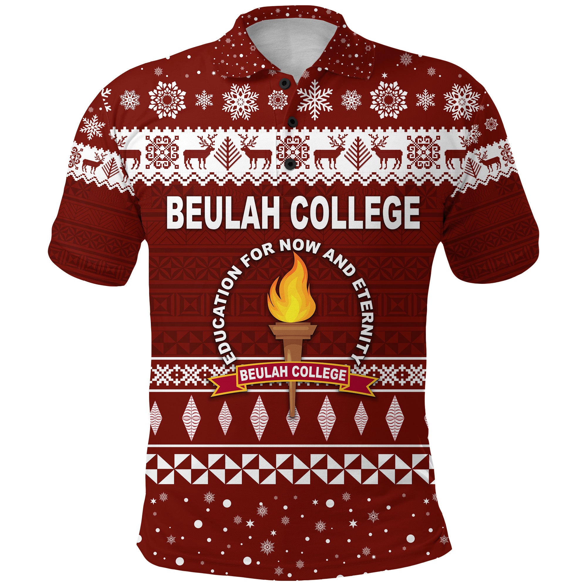 Custom Tonga Beulah College Christmas Polo Shirt Simple Style LT8 - Polynesian Pride