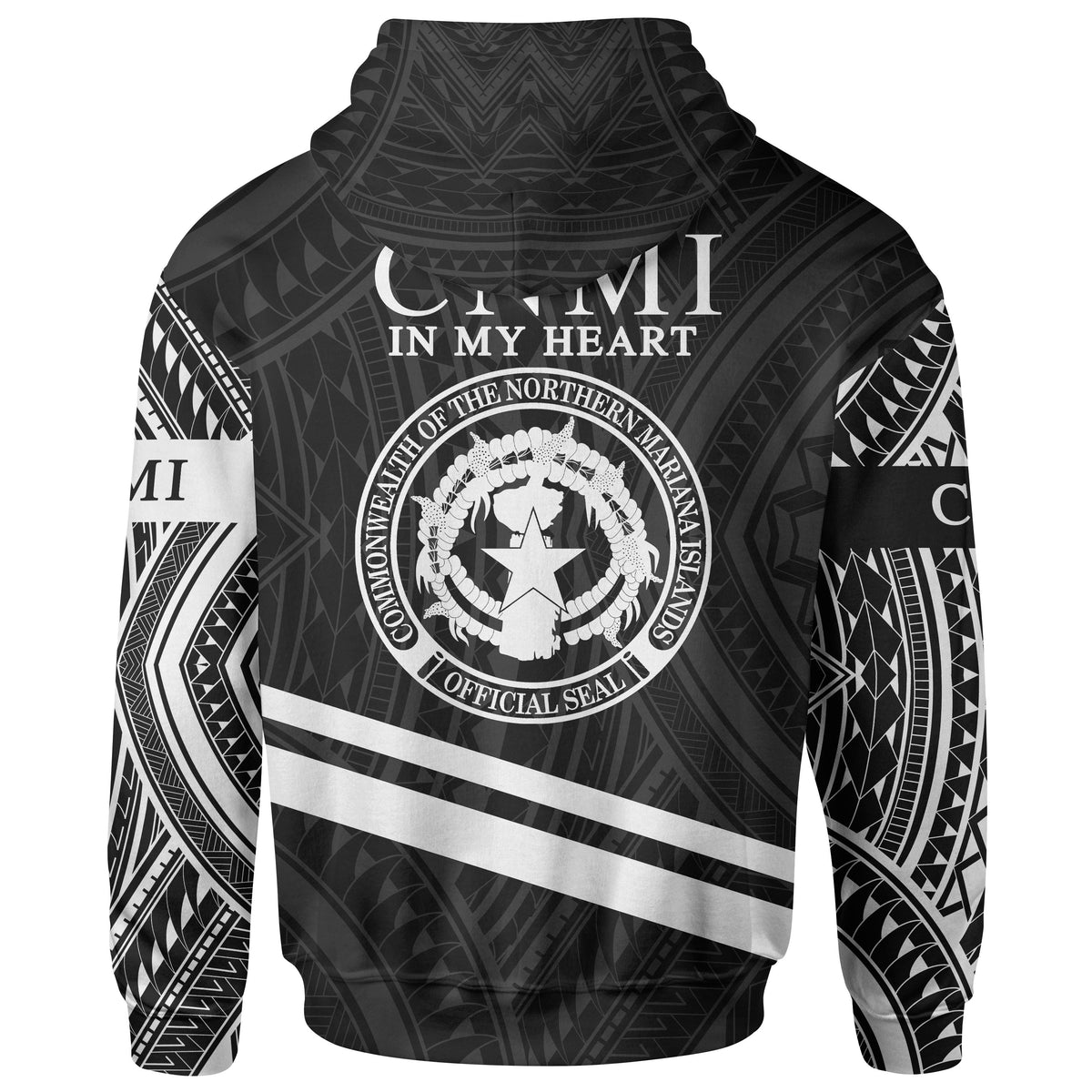 Northern Mariana Islands Zip Hoodie In My Heart Style Polynesian Patterns - Polynesian Pride