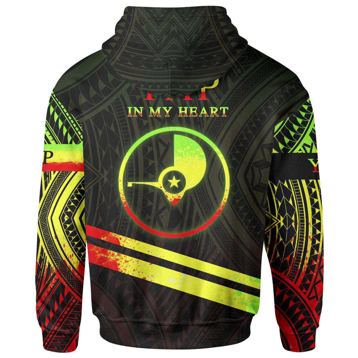 Yap State Hoodie In My Heart Style Reggae Polynesian Patterns - Polynesian Pride
