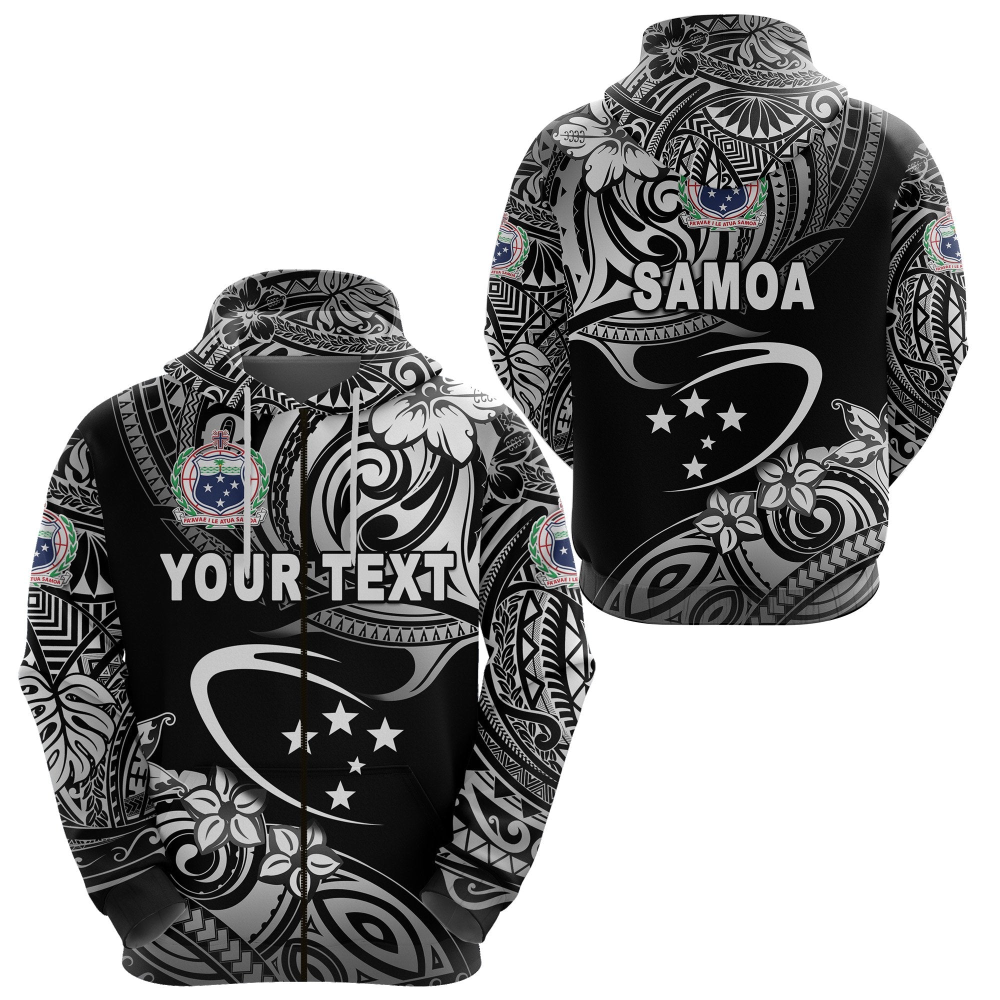 Custom Manu Samoa Rugby Zip Hoodie Unique Vibes Black Unisex Black - Polynesian Pride