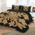 Hawaiian Royal Pattern Quilt Bed Set - Black And Gold - E1 Style - AH - Polynesian Pride