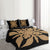 Hawaiian Royal Pattern Quilt Bed Set - Black And Gold - G1 Style - AH - Polynesian Pride
