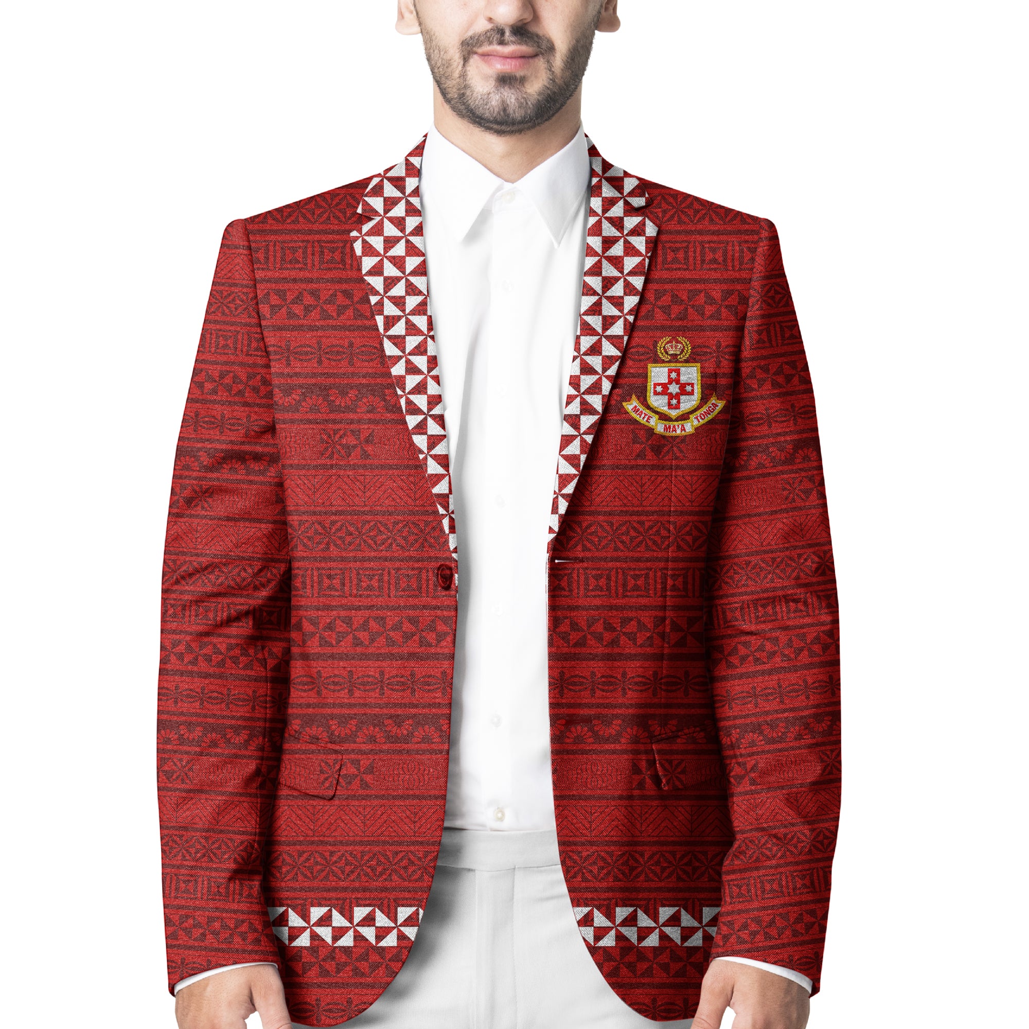 Tonga Kolisi Tonga College Blazer Simple Style - Red NO.1 LT8 Unisex Red - Polynesian Pride