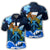 Kanaka Hammerhead Sharks Polynesian Hibiscus Polo Shirt Bloom AH Unisex Blue - Polynesian Pride