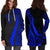 Fiji Women's Hoodie Dress - Blue Polynesian Tentacle Tribal Pattern Crest - Polynesian Pride