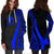 Tokelau Women's Hoodie Dress - Blue Polynesian Tentacle Tribal Pattern - Polynesian Pride