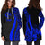 Tonga Women's Hoodie Dress - Blue Polynesian Tentacle Tribal Pattern - Polynesian Pride