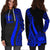 Samoa Women's Hoodie Dress - Blue Polynesian Tentacle Tribal Pattern - Polynesian Pride