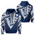 Hawaii Hoodie Football Jersey Style Blue and White Unisex Blue - Polynesian Pride