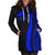 Tokelau Women's Hoodie Dress - Blue Polynesian Tentacle Tribal Pattern - Polynesian Pride