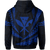 Polynesian Kakau Kanaka Maoli Map Hawaii Zip Hoodie Blue - Polynesian Pride