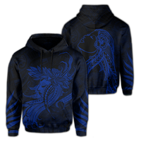 Polynesian Tropic Hula Girl Hibiscus Hawaii Hoodie Blue Unisex Blue - Polynesian Pride