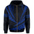 Polynesian Kakau Kanaka Maoli Map Hawaii Zip Hoodie Blue - Polynesian Pride