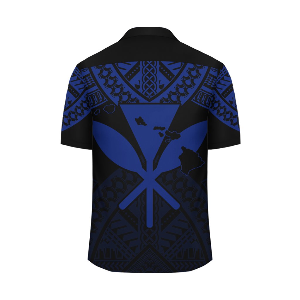 Hawaii Polynesian Limited Hawaiian Shirt - Tab Style Blue - AH - Polynesian Pride