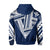 Hawaii Hoodie Football Jersey Style Blue and White - Polynesian Pride