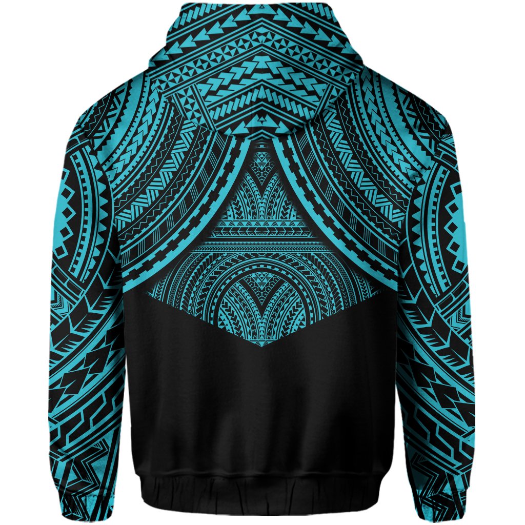 Polynesian Skull Hawaii Hoodie Blue Circle Style - Polynesian Pride