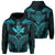 Polynesian Kanaka Shark Turtle Manta Ray Map of Hawaii Zip Hoodie Blue Unisex Blue - Polynesian Pride
