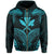 Polynesian Kanaka Shark Turtle Manta Ray Map of Hawaii Zip Hoodie Blue - Polynesian Pride