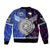 Samoa And New Zealand Bomber Jacket Together - Purple LT8 - Polynesian Pride