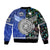 Samoa And New Zealand Bomber Jacket Together - Paua Shell LT8 - Polynesian Pride