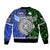 (Custom Personalised) Samoa And New Zealand Bomber Jacket Together - Green LT8 - Polynesian Pride