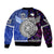 (Custom Personalised) Samoa And New Zealand Bomber Jacket Together - Purple LT8 - Polynesian Pride