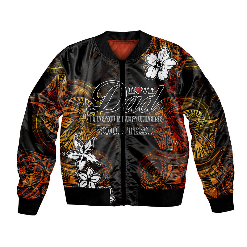 (Custom Personalised) Polynesian Fathers Day Bomber Jacket I Love You In Every Universe - Gold LT8 Unisex Gold - Polynesian Pride