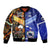 Samoa And Australia Aboriginal Bomber Jacket Together LT8 Unisex Blue - Polynesian Pride